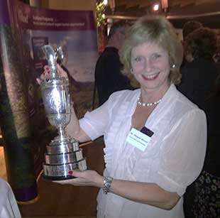 Maggie with Claret Jug